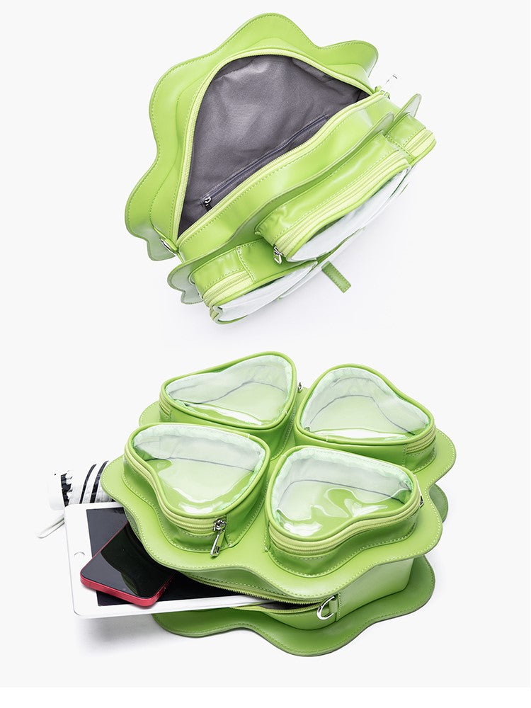 In Ita 2-way Charming Clover Style Backpack Kawaii Orange