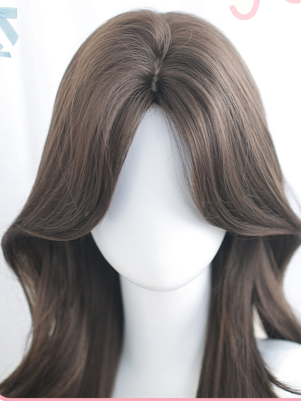 55-60cm Long Brown/Black Wigs Wavy