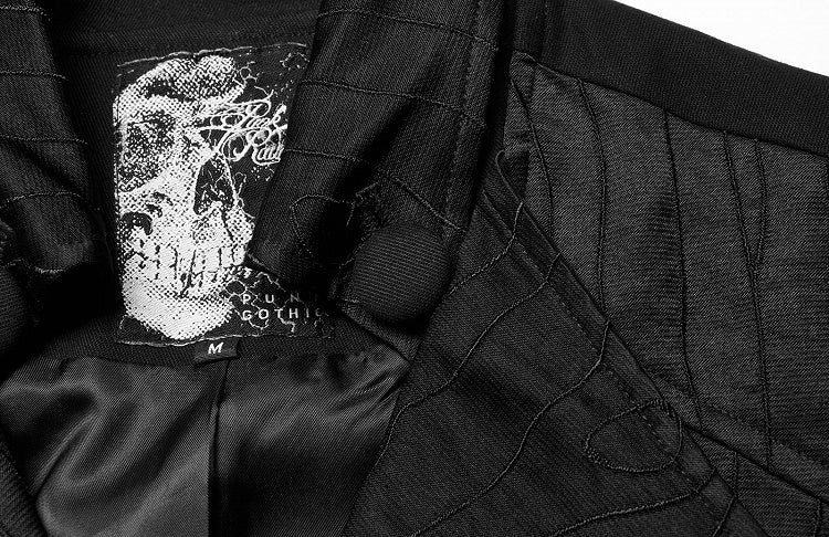 Vest Men's Black Jacquard Noble Gothic