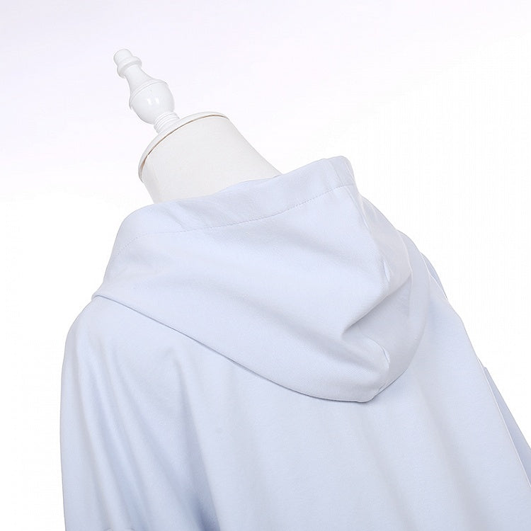 Tenshi Kaiwai Hellblaue Charaktere Schnürdetail Yami Kawaii Hoodie