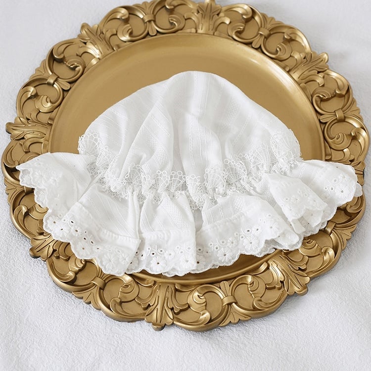 Lace-Trimmed Cute Baby Black / White Hat Lolita