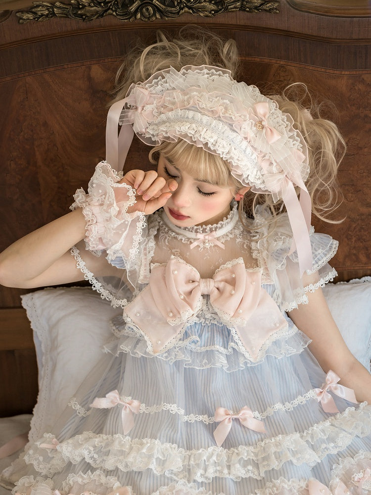 and Blue Pink Hairband Bowknot Details Lolita