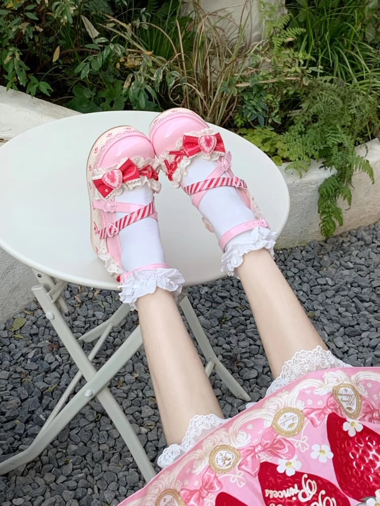 Raspberry Jane Shoes Lolita Strawberry Sweet Platform Mary Pink Cake