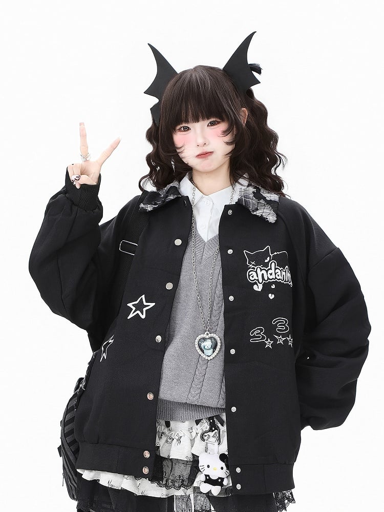 Snap Bittersweet Jacket Placket Black with