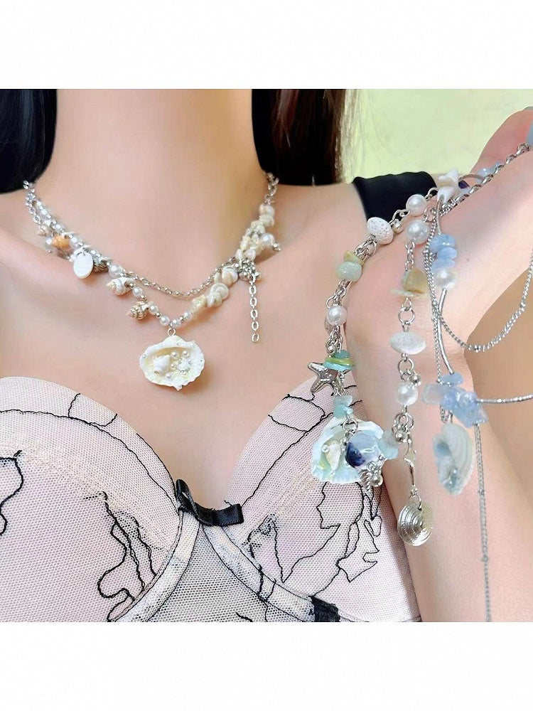 Beaded Shell Pendant Necklace - Kiwi Store