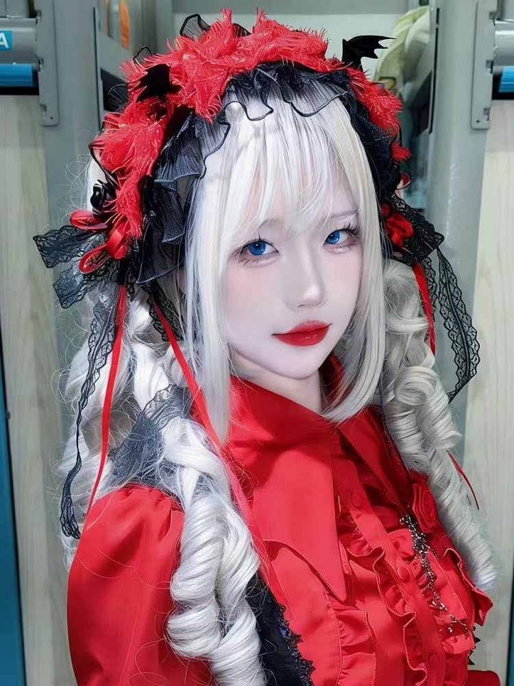 Lolita Gothic Red / Klein Hairband Blue