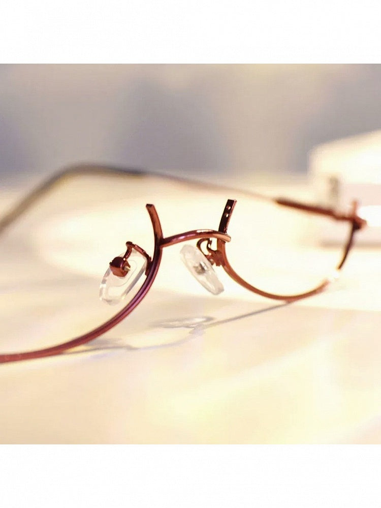 Punk Wine Red Half-Frame Glasses - Mr. Cat