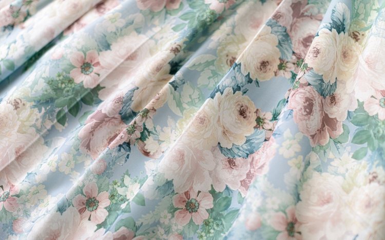 グリーンフローラルの油絵ジャンパースカートドレス