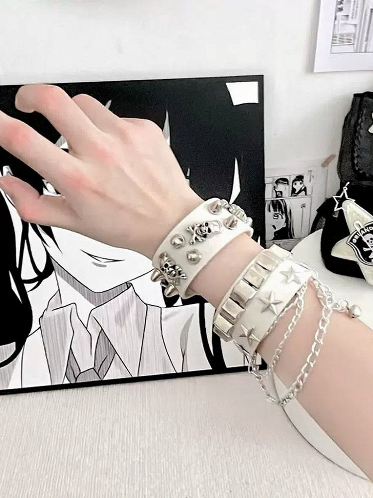 Colors Star Set - Chain Skeleton Stud 2 Bracelet Wide