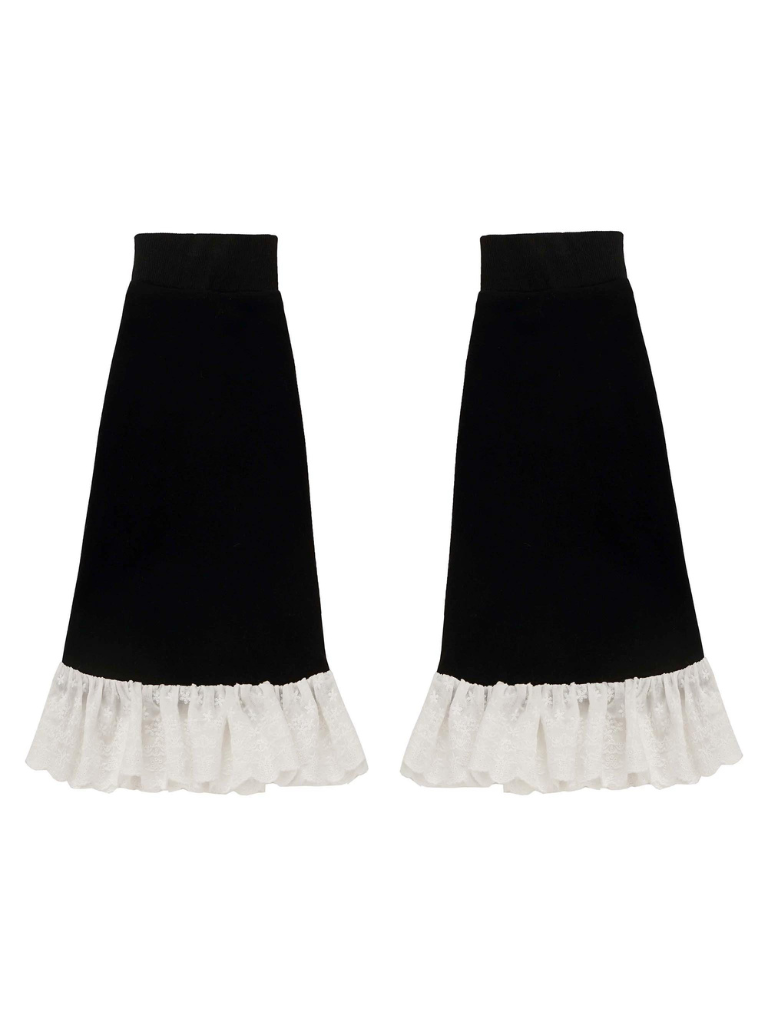 Plash Schwarzer Anzug mit langem Rock und Schweißband