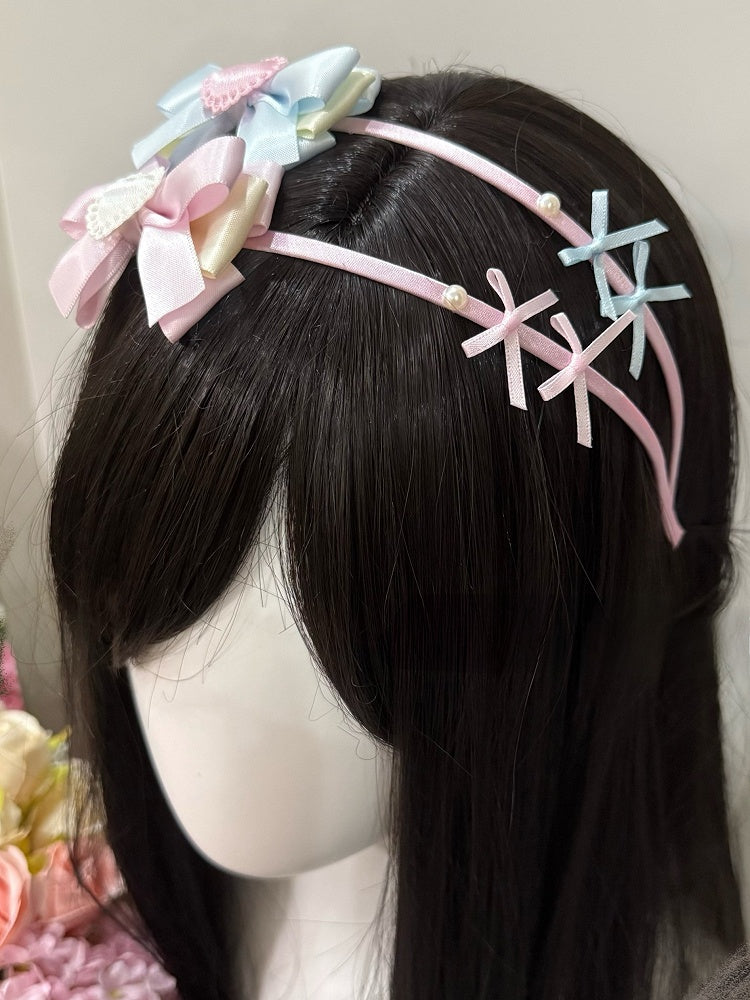 Bowknot KC Decorated Details Heart Pink/BluePink
