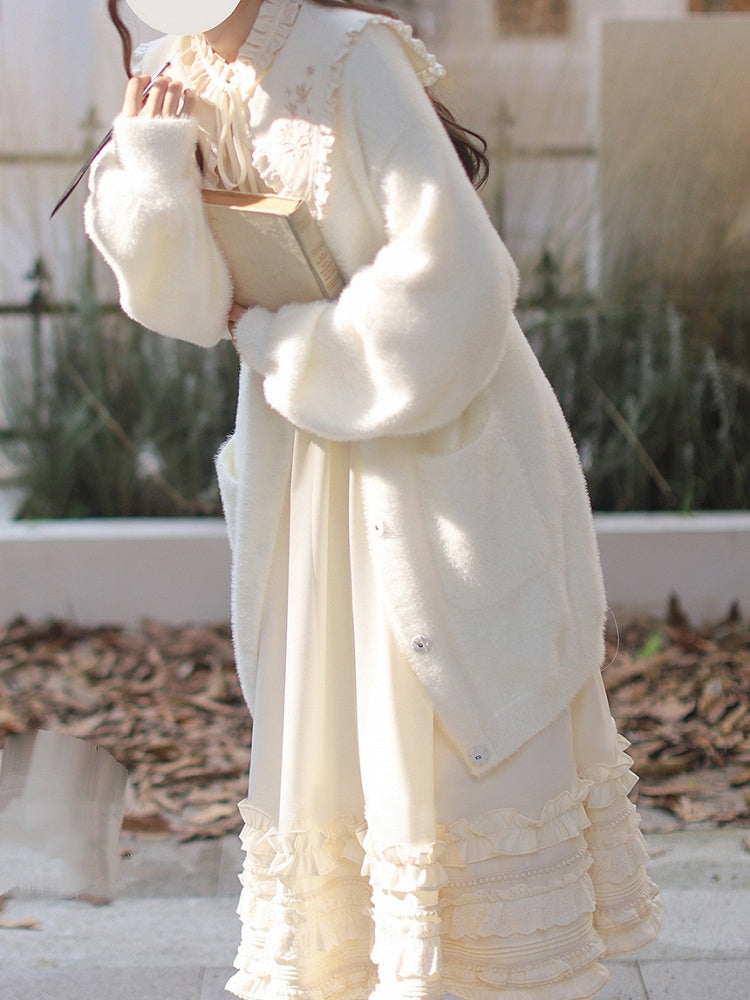 Cardigan vorne Apricot Knopfleiste