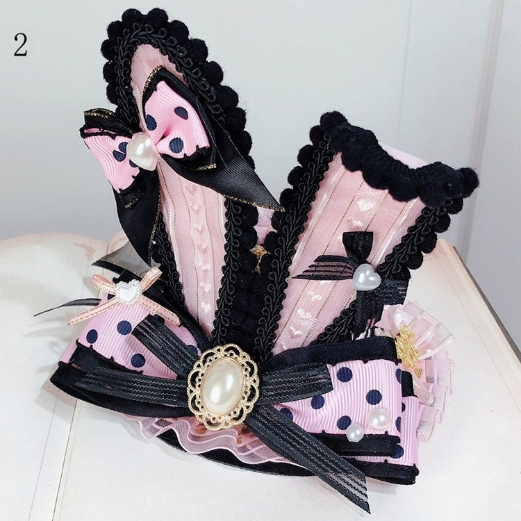 Lolita And Heart Options Bowknot Bunny Star Idol BlackPink Hat Details Mini 2 Ears Decorated