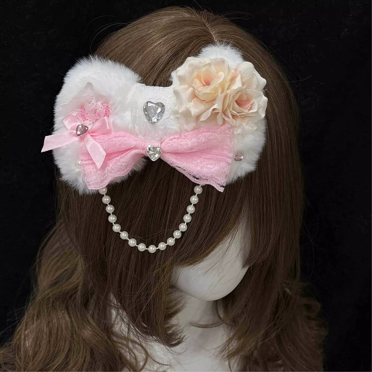 Colors Sweet Hime with Floral Hairclip - Lolita Style 2 Pink