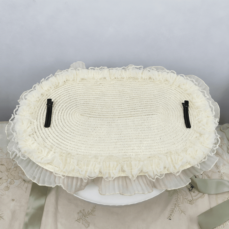 Blumenmuster Spitze Stroh Optionen Schleife 4 Trim Motorhaube groß