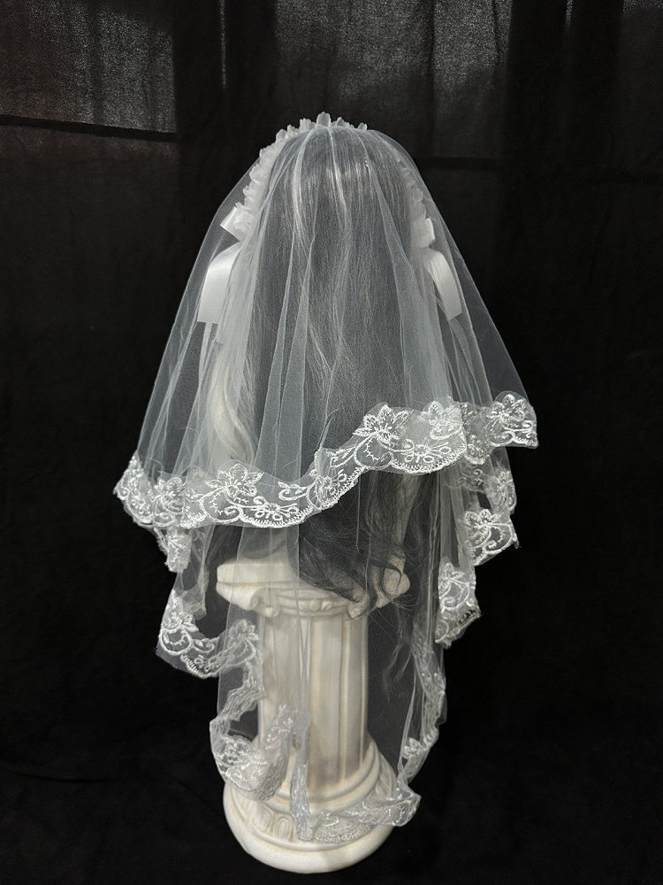 Gothic Hairband Veil with Lace Details - Custom Made Earrings