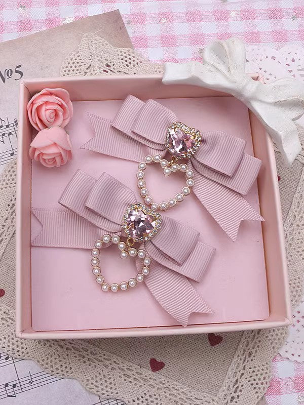 Kei Charm 4 Options Hairclip Color Jirai Heart Bowknot