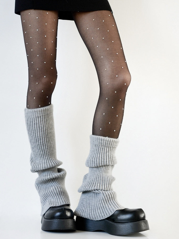 Tights Sheer Black/White Rhinestone
