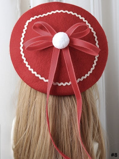 10 Lolita Bowknot Sweet Color Options Beret