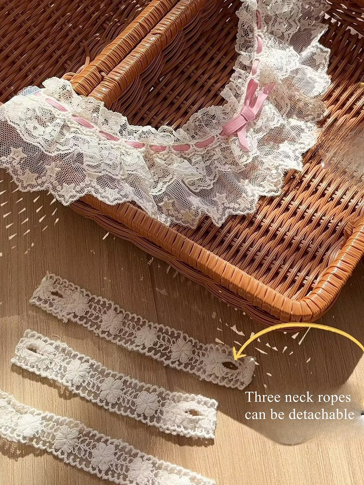 Lace Bowkonts Lolita Pink with Choker