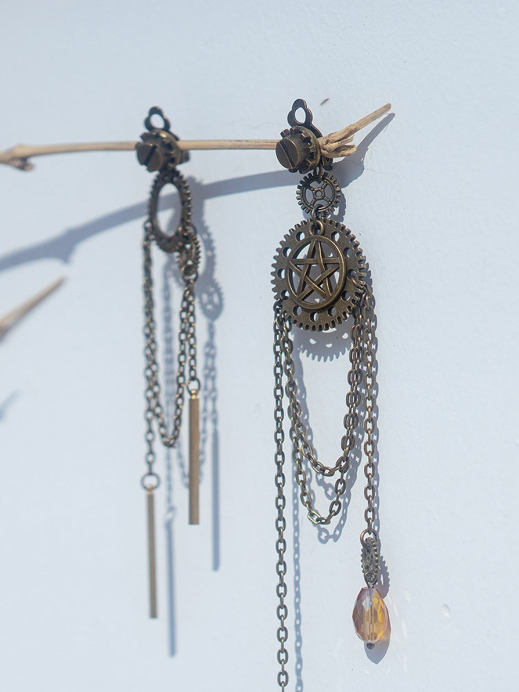 Feather Charms Ear Gear Design Steampunk Clips