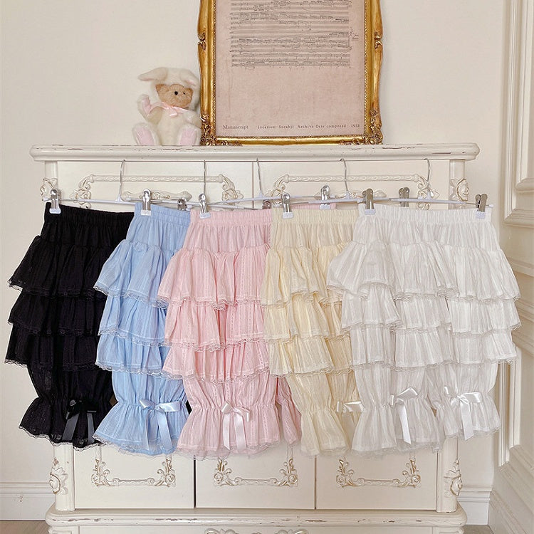 Bloomers Cotton Multi-Layered Black Lolita