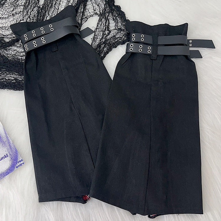 パンクレッグウォーマー Y2K クロスアップリケ