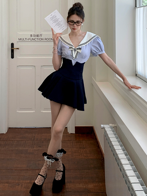 Yellow/Pink/Blue/Black Pattern Ankle Bowknot Beaded Trim Lace Socks Polka-dot