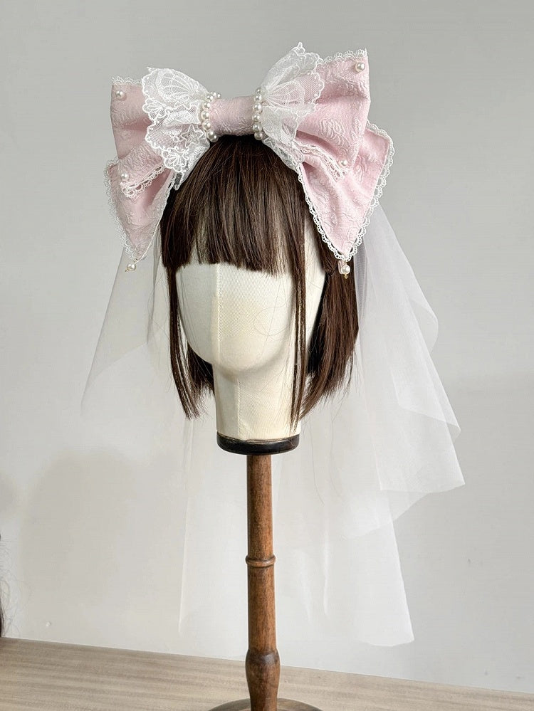 Lolita KC Head (Lace Details) Pastel with Pearl Pink Veil Sweet