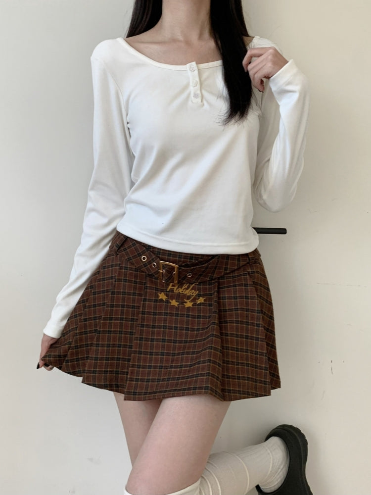 Oberteil mit Stern- und Mondknöpfen in Weiß/Grau/Schwarz