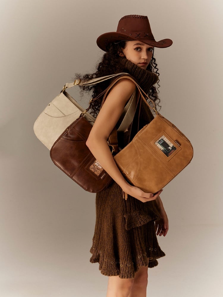 Graue Wasteland Punk Ita-Tasche mit großem Volumen