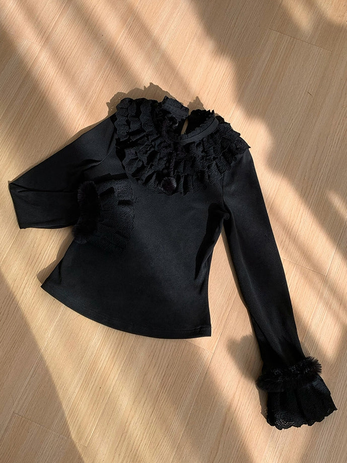 Black Knit for and Soft Top Lolita Autumn/Winter Warm