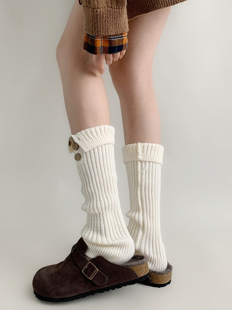 Button Warmers Colors) Ribbed (2 Leg Cuff
