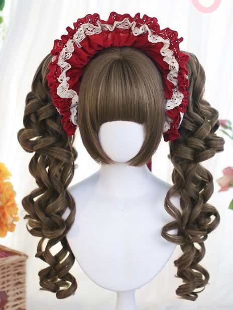 Perücken Perücke Hellbraun/Dunkel Kurz Gewellt Braun/Blond Mit Pferdeschwanz