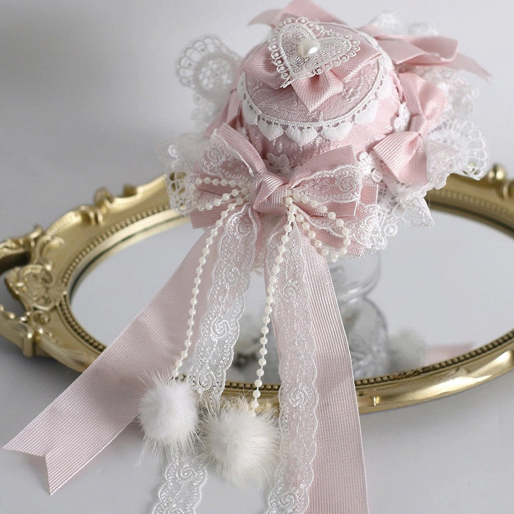 Pearl Mini Blush Lace Hat
