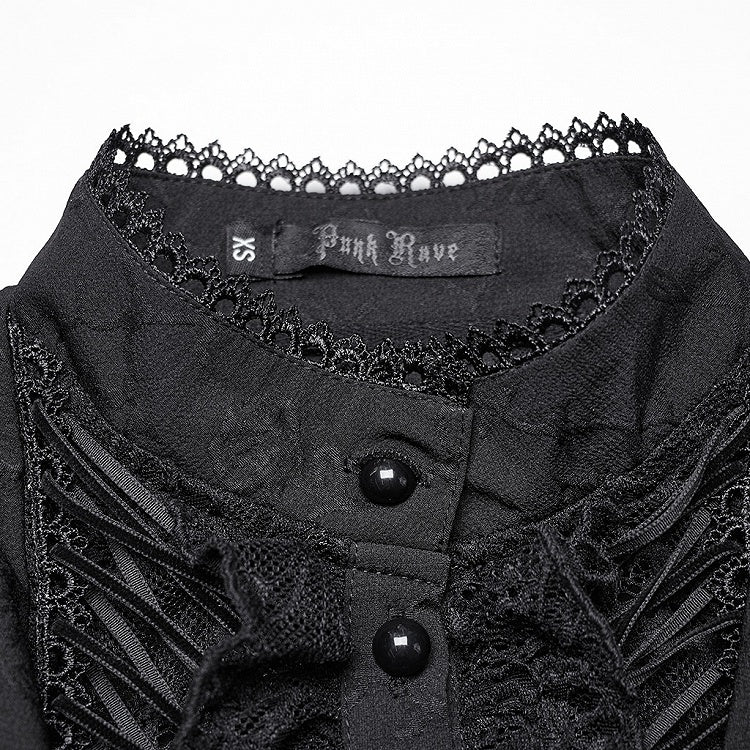 Shirt Double-collar Goth Black