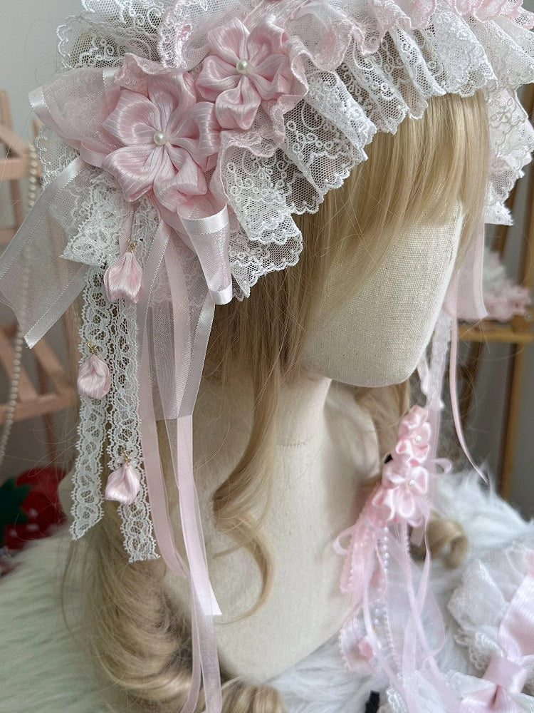 Ruffled Hairband Floral Lace 2-color
