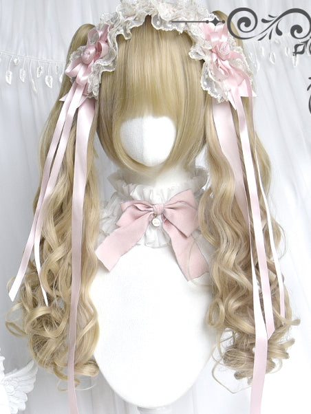 Ponytails Claw Wavy With Two Long + Wigs Blonde Clips Bangs Short