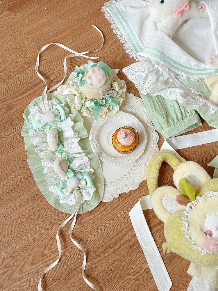 Sweet Kitty Ears Plush Hairband Bowknot