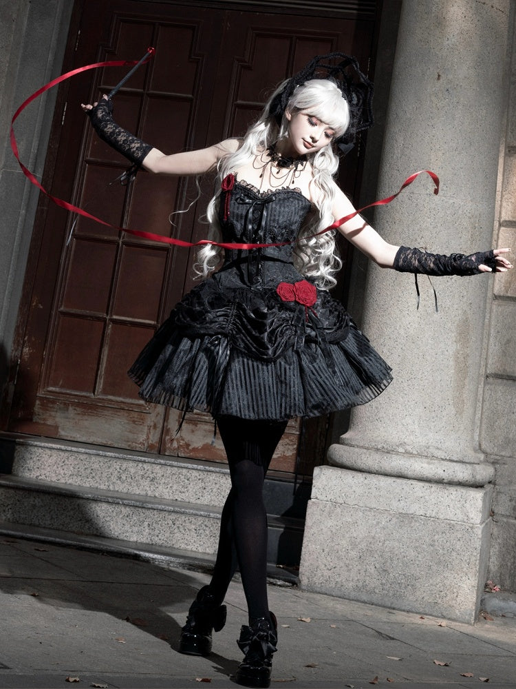 ロリータ ブラック ドローストリング ゴシック スカート