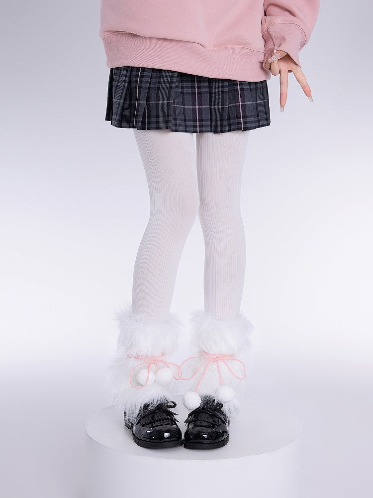 Pom-Pom Leg Y2K Decorations with White Plush Warmers