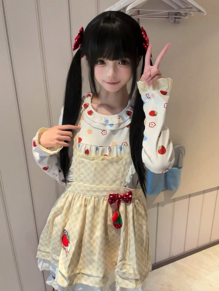Otaku Kawaii - Long Lace-trimmed Hooded White Cuffs Sleeve Top