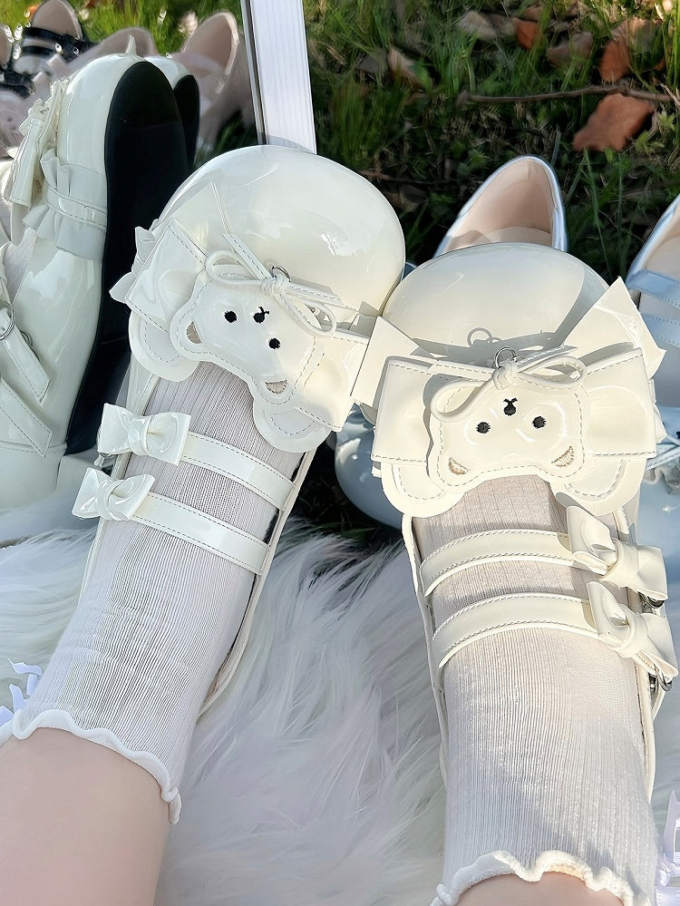 Bear White Shoes Theme Sweet Low-heel with Lolita