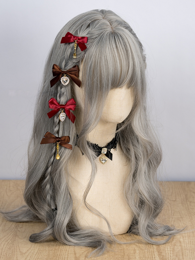 Rhinestone Bow Jirai 5 Kei Hairclips Colors