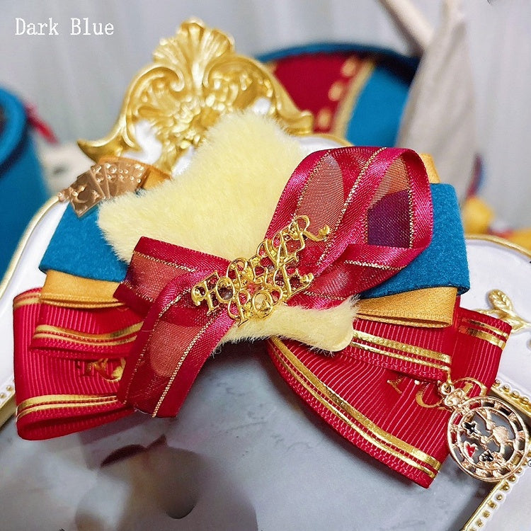 Star Plushie Blue Circus Letter Decorated Light/Dark Haiclip And Bowknot