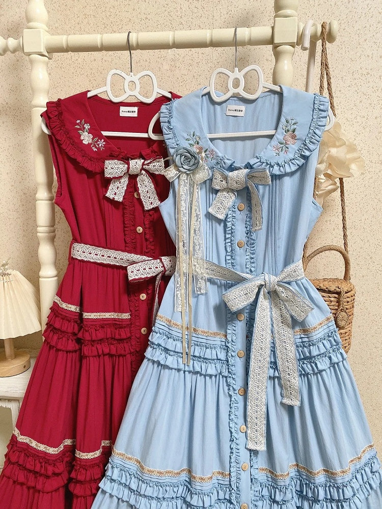 in Tie Lolita 5 Belt and colors Bow Available Lace-Trimmed