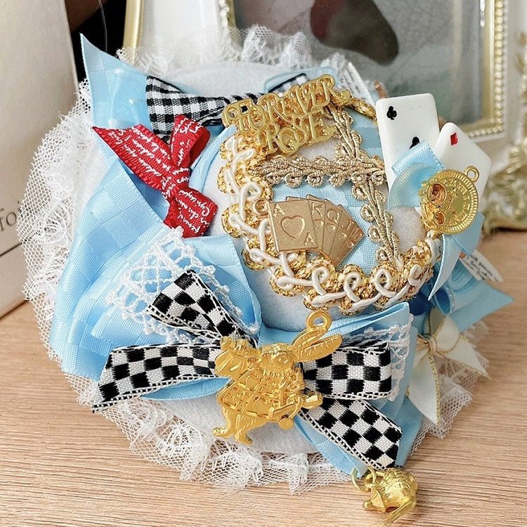 Vibes Mini Hat Wonderland Trim Decorated Alice Lace in Poker Blue