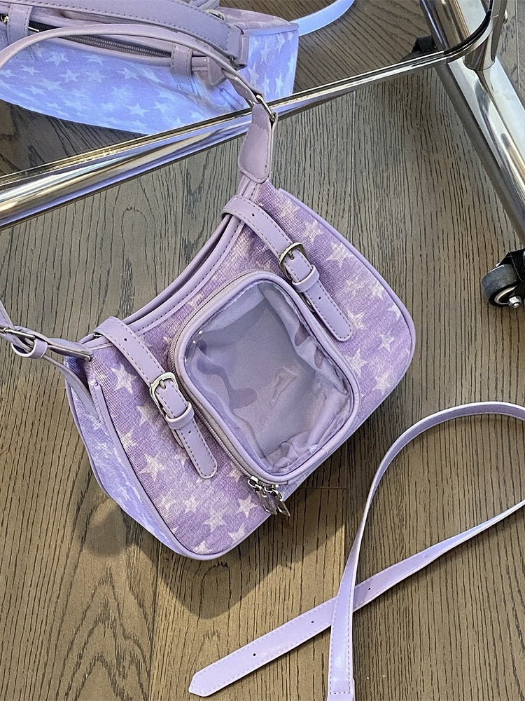 Y2K Star Denim Crossbody Bag