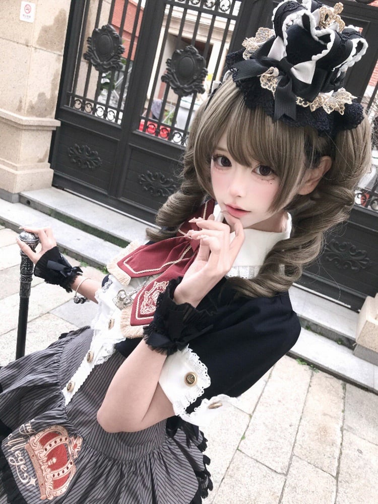 Lace Crown Mini Hat with Bow Accents in Black, Brown, Beige - Fairy Faith