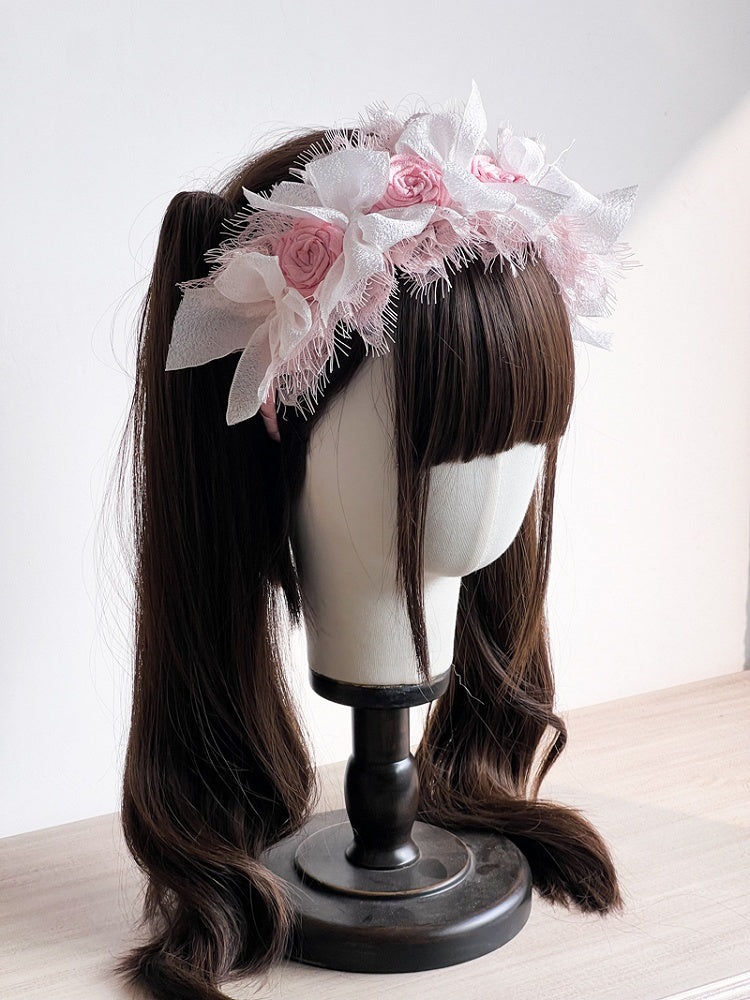 Flower Lolita 7 Lace with – Accents Feather-like KC Bowknots Options and Color